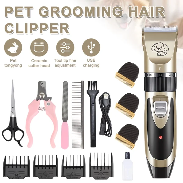 Pet Clipper Grooming Kit Rechargeable Pet Hair Trimmer