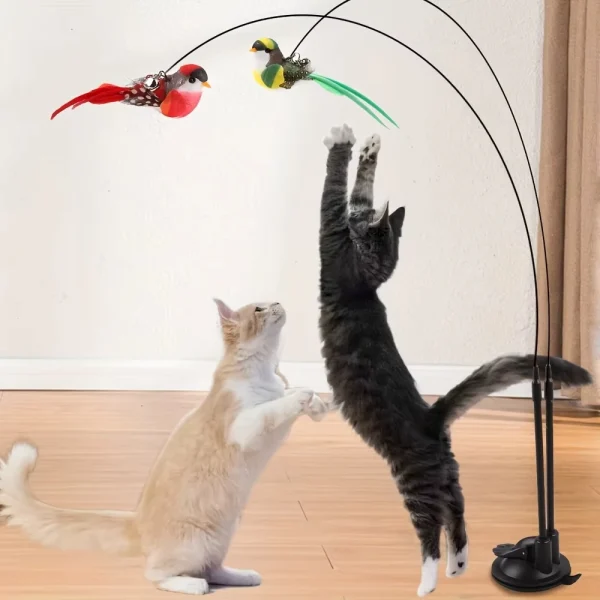 Interactive Cat Wand - Non-slip suction cup base