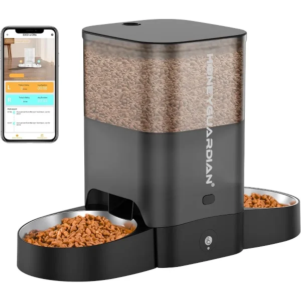 Smart Automatic Dual Cat Feeder with 5G WiFi Connectivity and APP Control