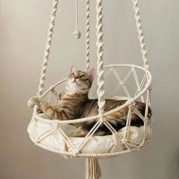 Hand-Woven Kitten Hammock Hanging Bed